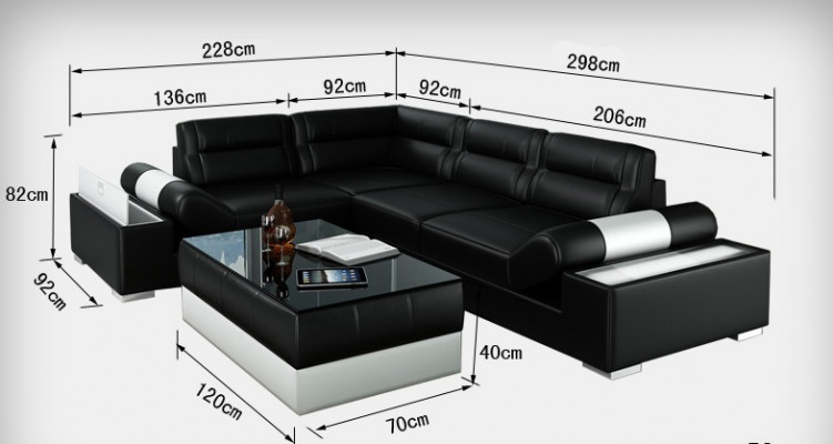 Ledersofa Sofa USB Wohnlandschaft Ecksofa Garnitur Couch Design Garnitur L6001B
