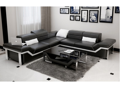Ledersofa Sofa Couch Wohnlandschaft Ecksofa Garnitur Design Modern Sofa K5007B