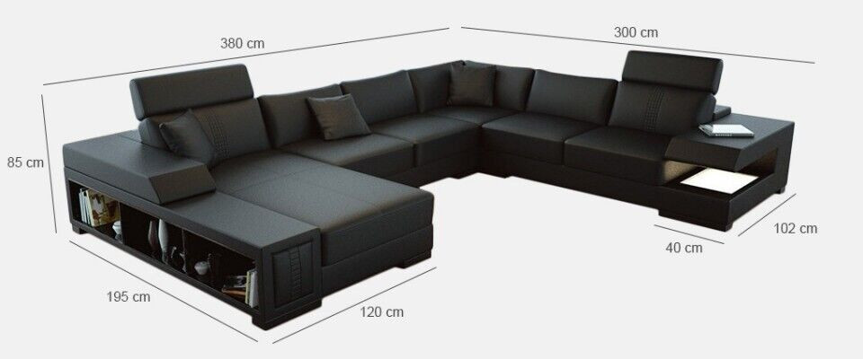 Schneeweißes Designer-Ecksofa in U-Form für luxuriöses Wohnambiente