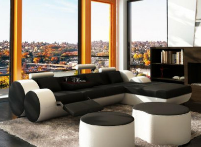 Massanfertigung LEDERSOFA GARNITUR ECKCOUCH LEDER ECKSOFA WOHNLANDSCHAFT USB