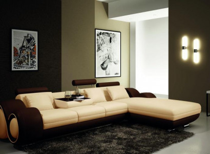 Patentiertes Design Ecksofa BERLINb Sofa + USB Polster Leder Ecke Wohnlandschaft