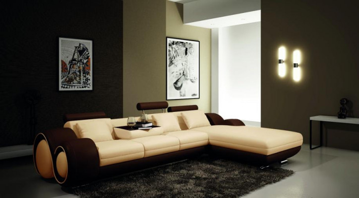 Patentiertes Design Ecksofa Sofa +USB,Polster Leder Ecke Wohnlandschaft BERLIN