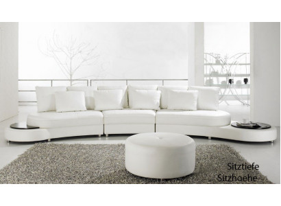 Ledersofa Couch Wohnlandschaft Ecksofa Eck Garnitur Design Modern Sofa A1126