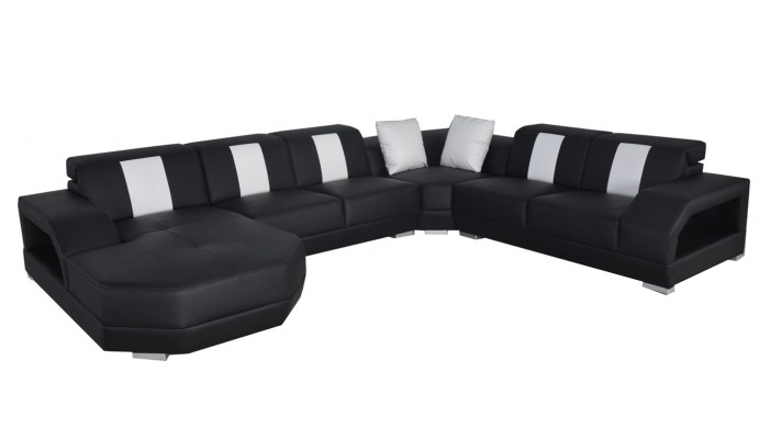 Leder Sofa Couch Wohnlandschaft Eck Garnitur Design Modern Couch