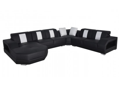 Leder Sofa Couch Wohnlandschaft Eck Garnitur Design Modern Couch
