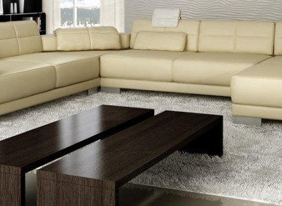 Ledersofa mit USB Couch Polster Ecke Wohnlandschaft Ecksofa Design Leder Neu LED