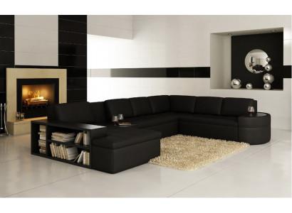 Modern Ecksofa + USB Couch Polster Leder Design Sofa Garnitur Wohnlandschaft Neu