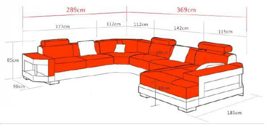 Entdecken Sie Eleganz Moderne Stilvolles U-Form Ecksofa für Ihr Wohnzimmer