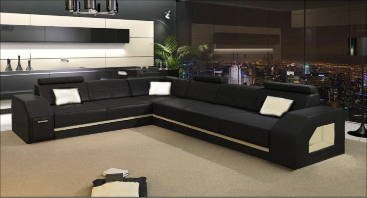 Elegantes Leder-Ecksofa für das Wohnzimmer – Stilvoller Komfort