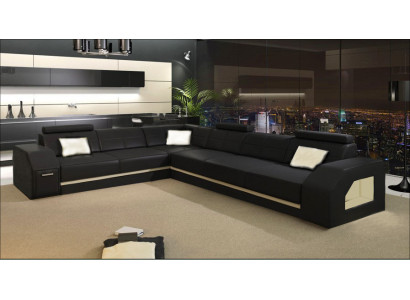Elegantes Leder-Ecksofa für das Wohnzimmer – Stilvoller Komfort