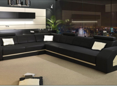 Elegantes Leder-Ecksofa für das Wohnzimmer – Stilvoller Komfort