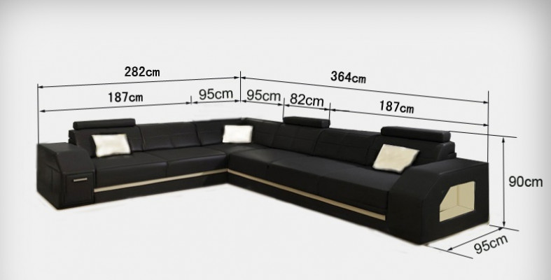 Elegantes Leder-Ecksofa für das Wohnzimmer – Stilvoller Komfort