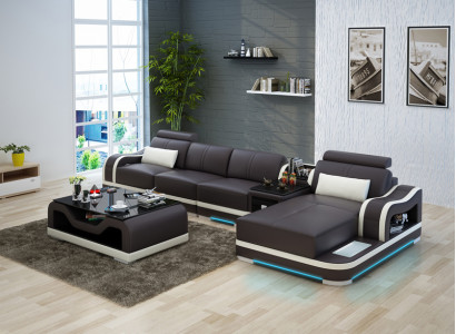 Luxuriöses Leder Ecksofa L-Form Moderner Charme für Ihr Wohnzimmer