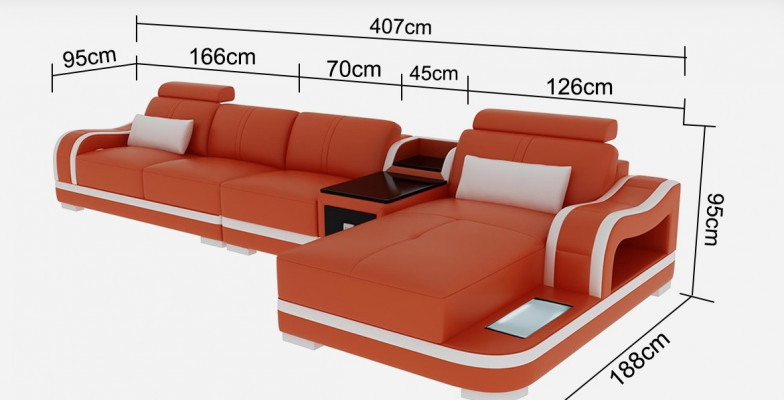 Luxuriöses Leder Ecksofa L-Form Moderner Charme für Ihr Wohnzimmer