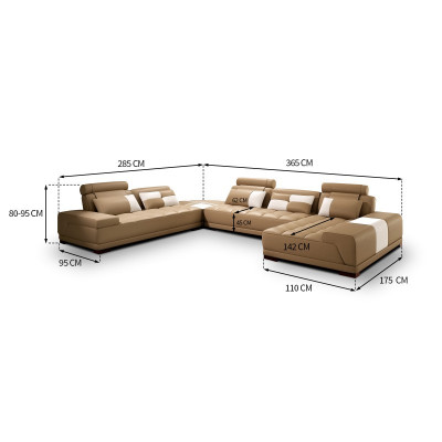 Design Wohnlandschaft Sofa Ecksofa Couch Polster Eck Sitz Garnitur Leder USB+LED