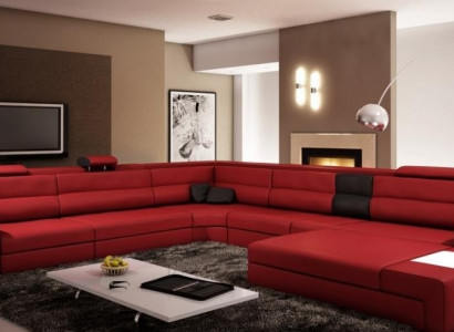 Wohnlandschaft Ledersofa Couch Ecksofa Eck Garnitur Design Modern Sofa + USB Neu