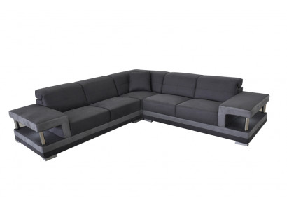  Leder Eck Sofa mit USB Polster Wohnlandschaft Luxus Garnitur Ecke Sofas Couchen