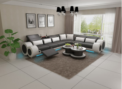 Ledersofa Couch Wohnlandschaft Sofa Modern Eck Ecksofa Design Garnitur