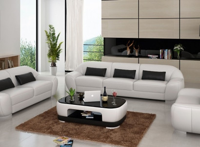 Sofagarnitur 3+2+1 Couch Polster Sitz Leder Garnitur Designer Set Neu Homberg W