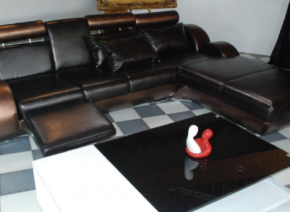 Elegante Ledersofa USB Sofa Couch Relax Neu Designer Eckcouch Maßanfertigung