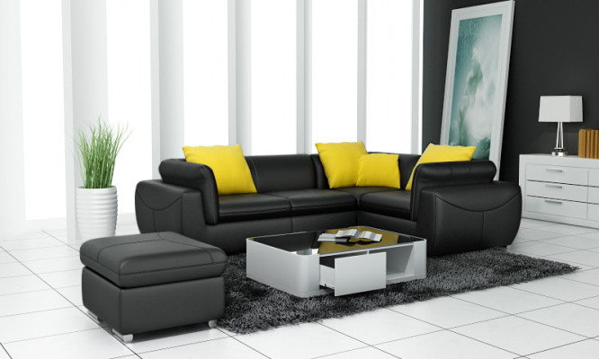 Ledersofa mit USB Wohnlandschaft Ecksofa Eck Garnitur Design Modern Sofa F3014C
