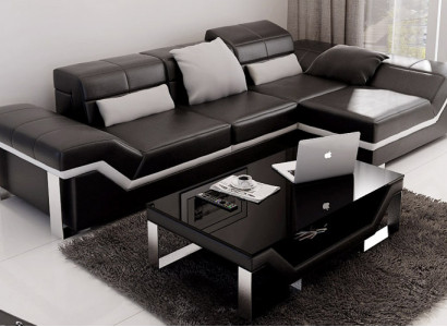 Ledersofa Sofa mit USB,Wohnlandschaft Ecksofa Garnitur Design Modern Sofa K5007F