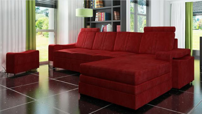Stoffcouch mit USB Sofa Polster Garnitur Ecke Neu Textilcouch Eckcouch Stoffsofa