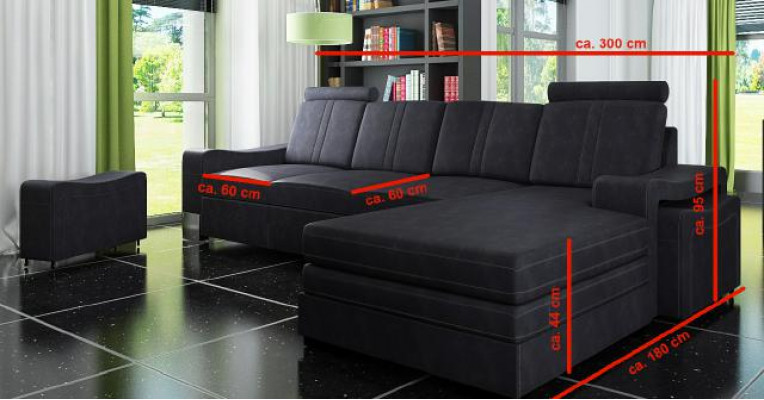 Stoffcouch mit USB Sofa Polster Garnitur Ecke Neu Textilcouch Eckcouch Stoffsofa