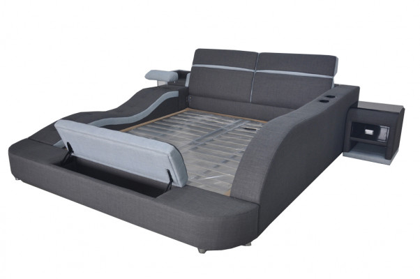 Doppel Luxus Design Leder Bett Polster Betten Moderne Hotel Multifunktion
