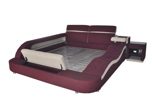 Doppel Luxus Design Leder Bett Polster Betten Moderne Hotel Multifunktion