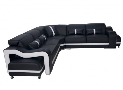 Ledersofa Couch Wohnlandschaft Garnitur Design Modern Ecke Sofa L-Form +USB Neu