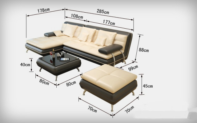 Ledersofa mit USB Wohnlandschaft Ecksofa Eck Garnitur Design Modern Sofa F3015