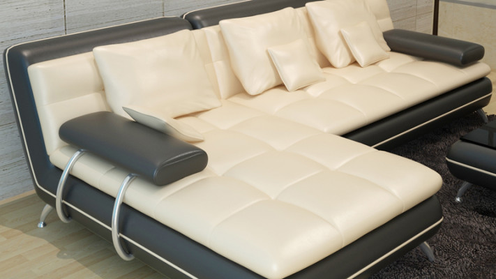 Ledersofa mit USB Wohnlandschaft Ecksofa Eck Garnitur Design Modern Sofa F3015