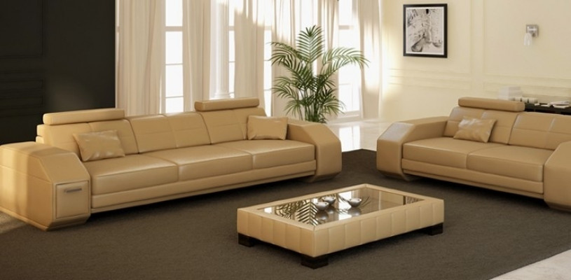 Designer Sofagarnitur Ledersofa USB Set 3+2+1 Garnitur Neu Sofa Couch Garnituren