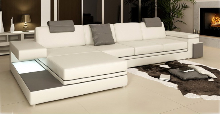 Ledersofa mit USB Wohnlandschaft XXL Ecksofa Bigsofa Design Couch Designersofa
