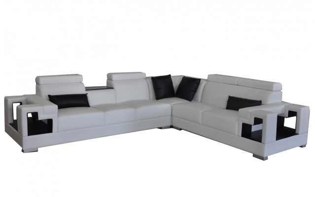 Exklusives L-förmiges Ecksofa aus edlem Leder für Ihr stilvolles Wohnzimmer