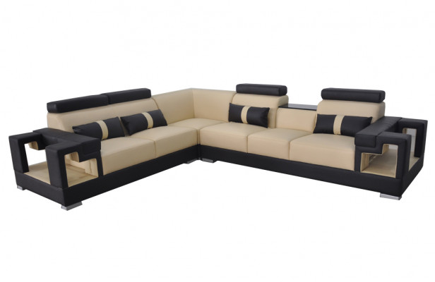 Exklusives L-förmiges Ecksofa aus edlem Leder für Ihr stilvolles Wohnzimmer