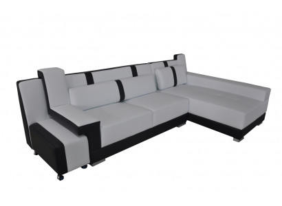 Eck Sofa + USB Couch Polster Eck Sitz Garnitur Wohnlandschaft LED L Form A1118C