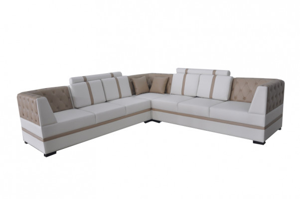 Ledersofa Couch Wohnlandschaft Eck Garnitur Design Modern Sofa USB L Form A1128