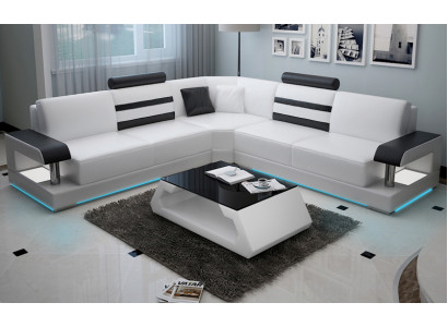Leder Wohnzimmer Garnituren Couch Set Sofas Couchen Sofagarnitur 3+2+1 mit USB