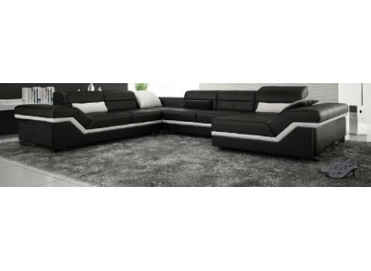 LEDERSOFA XXL WOHNLANDSCHAFT ECKSOFA DESIGN SOFA COUCH GARNITUR ECKCOUCH NEU