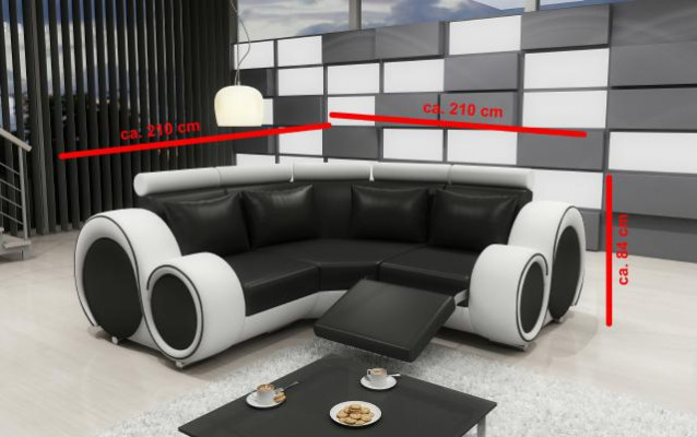 LEDERSOFA WOHNLANDSCHAFT COUCH DESIGN ECKSOFA BERLIN SOFA GARNITUR mit USB