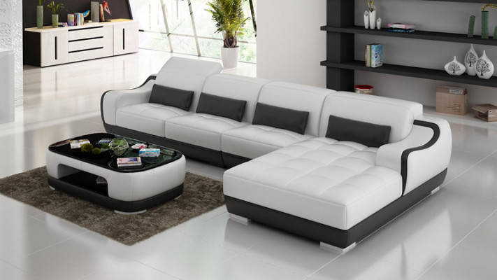 Ledersofa Sofa Couch Wohnlandschaft Eck Ecksofa Modern Design Garnitur