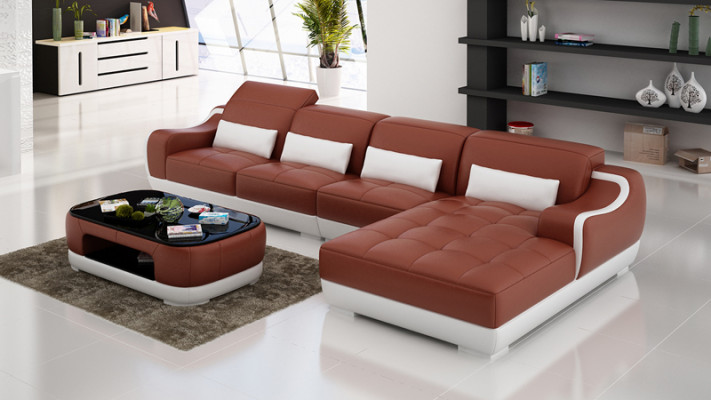 Ledersofa Sofa Couch Wohnlandschaft Eck Ecksofa Modern Design Garnitur