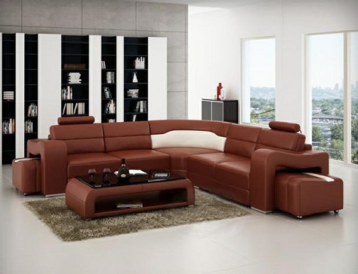 LEDERSOFA ECKSOFA ECKCOUCH DESIGNER WOHNLANDSCHAFT L FORM COUCH SITZ SOFA PISA