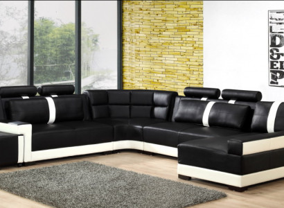 Ecksofa Polster Couch Sofa Wohnlandschaft Sitz Eck Garnitur Leder Textil PH26
