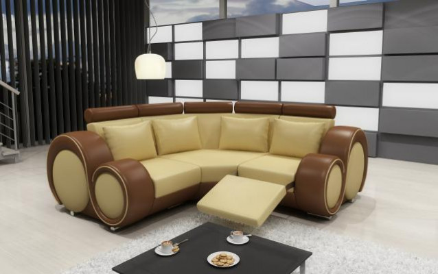 LEDERSOFA mit USB DESIGN ECKSOFA BERLIN SOFA GARNITUR POLSTER Massfertigung Neu