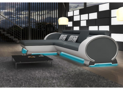 LEDERSOFA ECKSOFA SOFAGARNITUR DESIGNER COUCH BARFUNKTION SOFA mit USB POLSTER