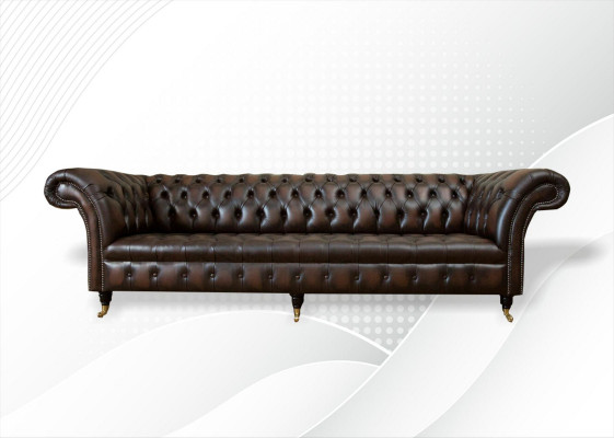 xxl Big Sofa Couch Chesterfield 265cm Deko Polster Sofas 4 Sitzer Leder