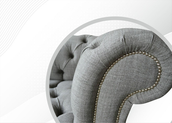 Chesterfield 3 Sitzer Designer Sofa Polster Sofas Couchen Stoff Textil